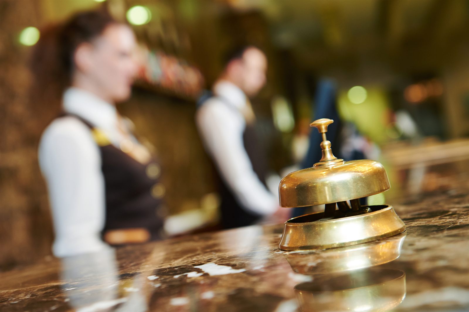 Service desk with a brass bell